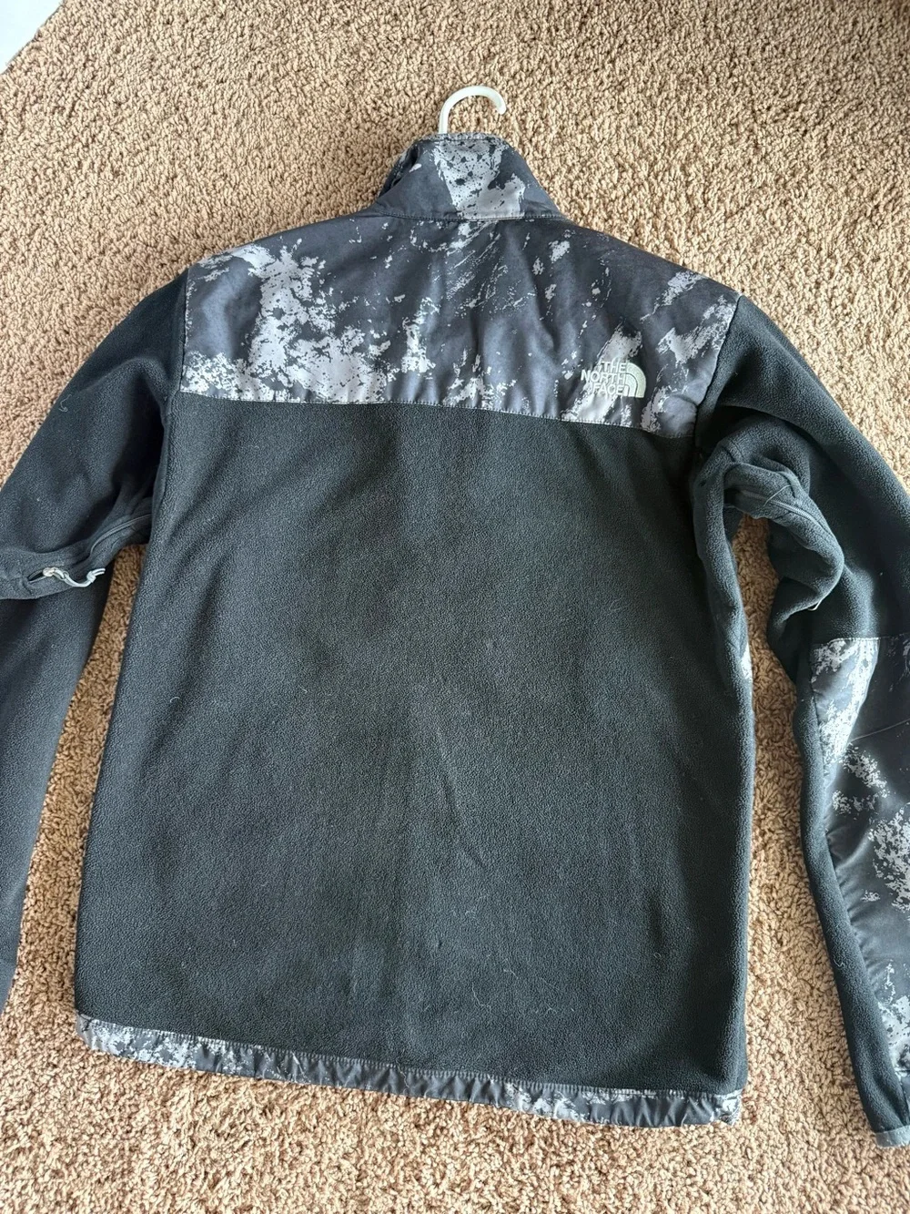 The North Face Black Fleece Jacket with White Logo